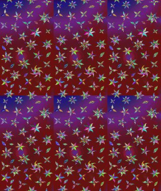 Çiçekli karalama şeklinde Raster çiçek deseni. Nazik, narin çiçek arkaplanı. Kırmızı renkte çiçekler.