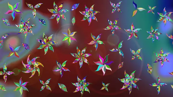 Kahverengi renkli çiçekler. Raster illüstrasyonundaki çiçek desenli çizim. Renkli Yaz Temalı eskiz kalıbı. Düz Çiçek Elementleri Tasarımı.