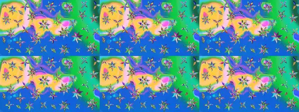 Tomurcukları papatya çiçekleri olan sevimli bir çiçek deseni. Eski usul. Eskiz geçmişi. Raster illüstrasyonu. Kumaş, tekstil, duvar kağıdı baskısı için. Miles Fleur, dandik süs.