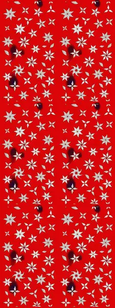 Raster. Zarif, parlak ve kırmızı çiçek desenli eskiz. Sabıka baskıları, bebek kıyafetleri, duvar kâğıtları, paket kutuları vb..
