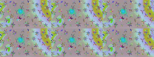 Çiçeksel çizim kalıbının yansıması. Tarafsız renklerde vadinin çiçekleri.