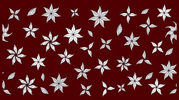 Kırmızı yapraklı yabani çiçekler. Eskiz arkaplan modeli. Raster illüstrasyonu. Suluboya, elle çizilmiş.