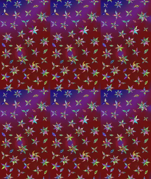 Çiçekli karalama şeklinde Raster çiçek deseni. Nazik, narin çiçek arkaplanı. Kırmızı renkte çiçekler.