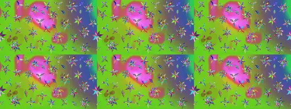 Raster deseni. Yumuşak, yeşil renkli yaz çiçekleri. Raster illüstrasyonu. Küçük çiçekte sevimli çiçek deseni var..