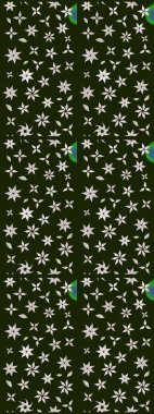 Raster illüstrasyonundaki çiçek desenli çizim. Gri renkli çiçekler. Renkli Bahar Teması eskiz kalıbı. Düz Çiçek Elementleri Tasarımı.