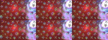 Robot resim. Raster illüstrasyonu. Küçük çiçekte sevimli çiçek deseni var..