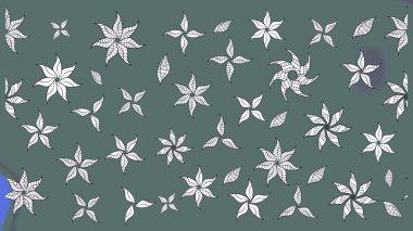 Raster illüstrasyonundaki çiçek desenli çizim. Tarafsız renklerde çiçekler. Düz Çiçek Elementleri Tasarımı. Renkli Bahar Teması çizim şablonu.