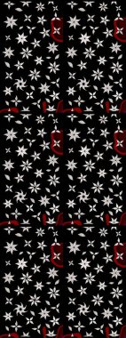 Renkli Yaz Temalı eskiz kalıbı. Çiçekli eskiz çizimi. Siyah renkli çiçekler. Düz Çiçek Elementleri Tasarımı.