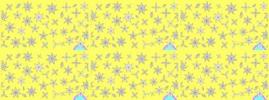 Tekstil, kumaş, kapaklar, duvar kağıtları, baskı, naylon, koleksiyon defteri, örgü, dekupaj için güzel bir eskiz. Küçük sarı çiçeklerle oldukça kaliteli besin torbası deseni.