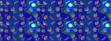 Küçük ölçekli çiçek basit şirin desende. Üretim, duvar kağıdı, baskı, hediye paketi ve scrapbooking Tekstil veya kitap için çiçek sorunsuz arka plan kapsar. Raster illüstrasyon.