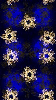 Raster illüstrasyon kar taneleri. Siyah, mavi ve gri renkli suluboya kar taneleri. Kışın sembolü. Güzel dekorasyon.