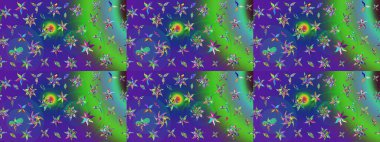 Raster illüstrasyonu. Yeşil renklerde. Çiçek buketleriyle klasik tarzda eskiz deseni.