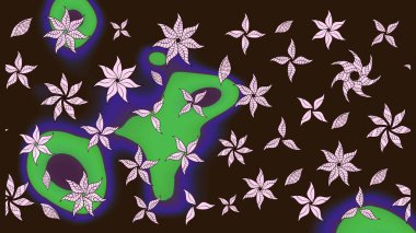 Hediye ambalaj kağıdı, tebrik kartları, posterler ve pankart tasarımı. Raster düz çiçek çizim deseni. Kahverengi renkte çiçekler.