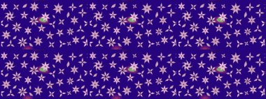 Raster illüstrasyonu. Mavi renkli çiçekler. Küçük çiçekte sevimli çiçek deseni var..