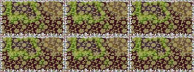 Raster illüstrasyonu. Kusursuz çiçek deseni duvar kâğıdı olarak kullanılabilir. Kahverengi renkte çiçekler.