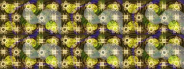 Basit bir kar tanesi. Kahverengi, sarı ve yeşil renklerde şirin kar taneleri. Soyut duvar kâğıdı, ambalaj dekorasyonu. Kışın sembolü, mutlu noeller, mutlu yeni yıl kutlaması Raster illüstrasyonu..