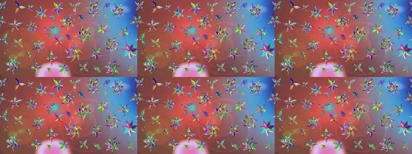 Raster illüstrasyonundaki çiçek desenli çizim. Kahverengi renkte çiçekler.