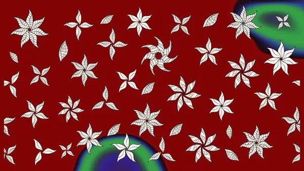 Şatafatlı bahar bahçesi dokusu. Raster illüstrasyonu. Çiçek deseni. Kırmızı renkte çiçekler. Kırmızı renkte çiçek çizimi.