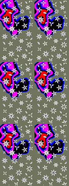 El çizimi Raster çizimi. Parlak elementlerin. Çizim çiçek deseni duvar kağıdı, web sitesi arkaplanı, paket kağıdı, davetiye, broşür, pankart veya web sitesi için kullanılabilir.