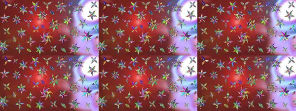 Robot resim. Raster illüstrasyonu. Küçük çiçekte sevimli çiçek deseni var..