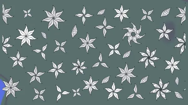 Raster illüstrasyonundaki çiçek desenli çizim. Tarafsız renklerde çiçekler. Düz Çiçek Elementleri Tasarımı. Renkli Bahar Teması çizim şablonu.