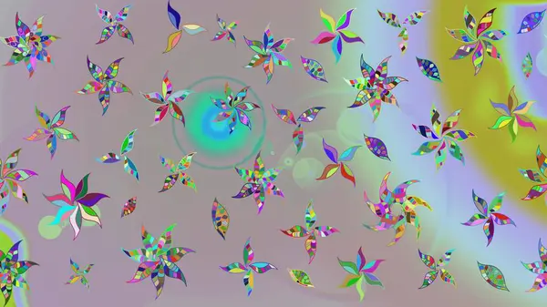 Tarafsız renklerde çiçekler. Hediye ambalaj kağıdı, tebrik kartları, posterler ve pankart tasarımı. Raster düz çiçek çizim deseni.