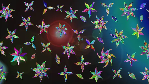 Robot resim. Raster illüstrasyonu. Küçük çiçekte sevimli çiçek deseni var..