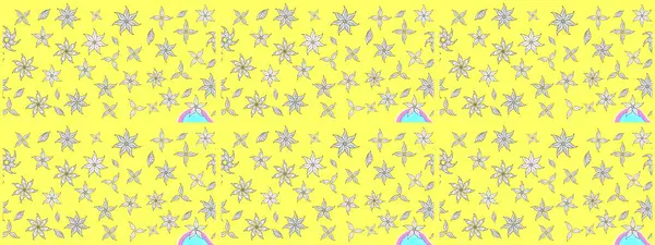 Tekstil, kumaş, kapaklar, duvar kağıtları, baskı, naylon, koleksiyon defteri, örgü, dekupaj için güzel bir eskiz. Küçük sarı çiçeklerle oldukça kaliteli besin torbası deseni.