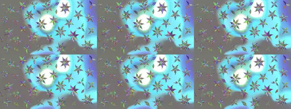 Mavi renkli çiçek desenli çizim. Suluboya tarzında mavi renkte çiçekler.