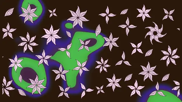 Hediye ambalaj kağıdı, tebrik kartları, posterler ve pankart tasarımı. Raster düz çiçek çizim deseni. Kahverengi renkte çiçekler.