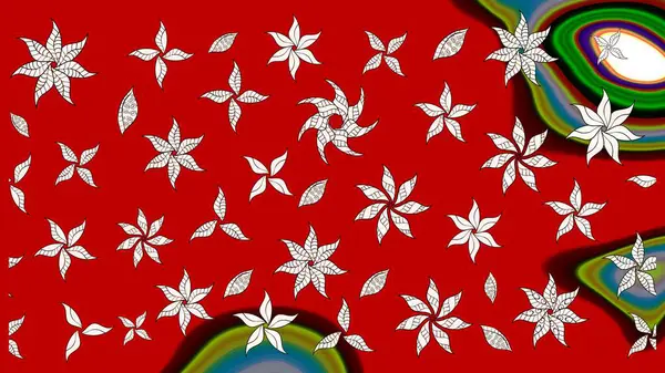 Raster çiçek izi. Raster Yumuşak kumaş deseni. Çiçek kırmızısı eskiz deseni. Klasik taslak çizimi.