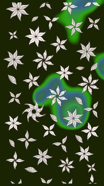 Küçük çaplı çiçeklerdeki basit şirin desenler. Tekstil veya kitap kapakları, imalat, duvar kağıtları, baskı, hediye paketi ve yapıştırma kitabı için çiçek eskizi geçmişi. Raster illüstrasyonu.