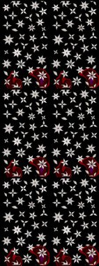 Siyah renkli çiçekler. Düz Çiçek Elementleri Tasarımı. Renkli Yaz Temalı eskiz kalıbı. Raster illüstrasyonunda çiçek deseni çizimi.