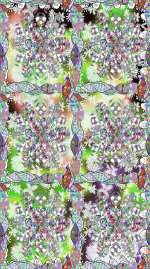 Bahar Tema Dikişsiz desen arka plan rengi. Düz çiçek öğeleri tasarım. Raster çizimde sorunsuz çiçek desenli. Fantezi kumaş deseni.