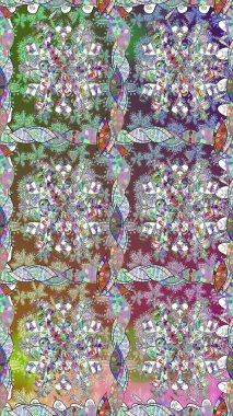 Raster illüstrasyonunda kusursuz çiçek deseni. Suluboya tarzında nötr renkler üzerine çiçekler.