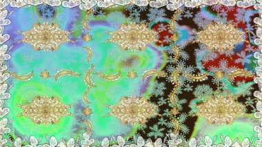 Noel, kar tanesi, yeni yıl. Tarafsız renklerde, altın elementlerle kusursuz klasik desen. Tarafsız renklerde altın desenli altın elementler.