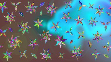 Küçük çiçekte güzel bir desen. Küçük renkli çiçekler. Moda baskıları için zarif bir şablon. Robot resim. Motley illüstrasyonu. Çiçekli yaz çiçekleri.