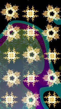 Vadinin çiçekleri siyah renklerde. Çiçeksel çizim kalıbının çizimi.