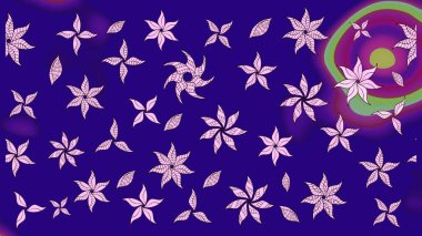 Renkli grunge, soyut arkaplanı kolomavi çiçeklerle süslüyor. Parmak izi, kumaş, duvar kâğıdı, tekstil için raster dokusu. Nakış desenli çiçek deseni..