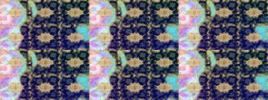 Mavi renkte altın bir element. Altın çiçekleri. Barok tarzında altın çiçekli süs. Damask arkaplanı.