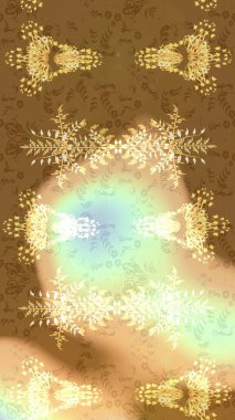 Çiçekli karalama şeklinde Raster çiçek deseni. Yumuşak, bahar çiçekli arka plan. Kahverengi, bej ve nötr renklerde çiçekler.