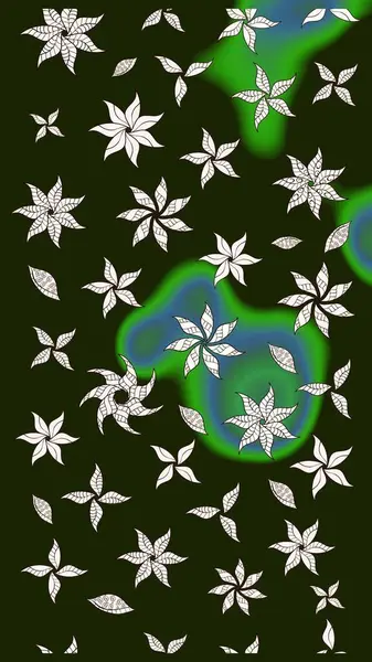 Küçük çaplı çiçeklerdeki basit şirin desenler. Tekstil veya kitap kapakları, imalat, duvar kağıtları, baskı, hediye paketi ve yapıştırma kitabı için çiçek eskizi geçmişi. Raster illüstrasyonu.