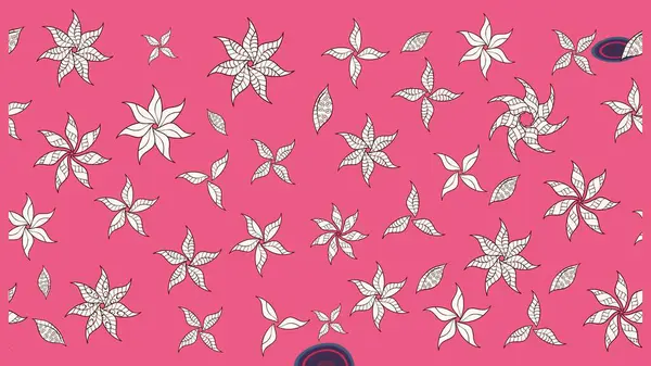 Çiçek deseni. Şatafatlı bahar bahçesi dokusu. Pembe renkte çiçek çizimi. Pembe renkli çiçekler. Raster illüstrasyonu.