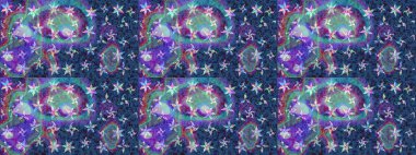 Raster resim. Kar tanesi renkli desen. Renk arka plan üzerinde izole soyut kar taneleri ile düz tasarım. Snowflakes desen. Raster kar taneleri arka plan.