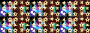 Stilize Çiçekler. Mandalas 'ın dekoratif dokusu. Folk Style. Tekstil için Lacy Fashion Print. Lace Snowflakes 'in etnik kökü. Kumaş veya Duvar Kağıdı Tasarımı. Raster illüstrasyonu.