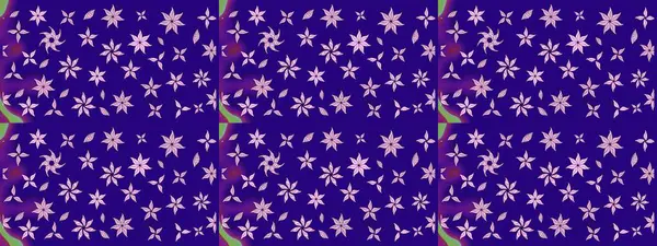 Raster illüstrasyonu. Robot resim tarzı mavi renkler. El yapımı çiçek ve bitki koleksiyonu. Şirin karalamalı çiçek desenli çizim. Raster illüstrasyonu.