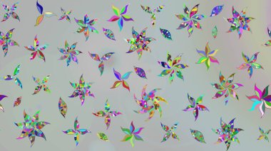 Çiçek ve yapraklı çiçek deseni. Küçük çiçekli şirin bir desen. Raster illüstrasyonu.