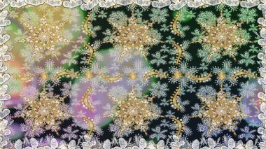 Geleneksel klasik raster altın pürüzsüz desen. Barok tarzında kusursuz bir doğulu süsü. Gri renklerdeki altın elementler.