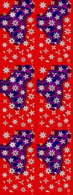 Çiçekli karalama şeklinde Raster çiçek deseni. Nazik, narin çiçek arkaplanı. Kırmızı renkte çiçekler.