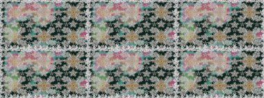 Raster Hip kumaş deseni. Kusursuz Vintage Çiçek Deseni.